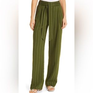 Vince olive pull on stripe pants NWT